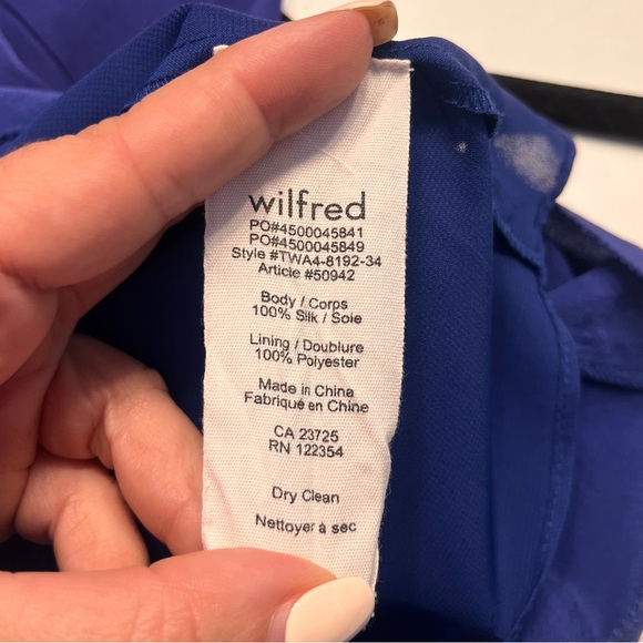 Aritzia Wilfred Royal Blue Sleeveless 100% Silk Sabine Dress Large - Picture 7 of 9